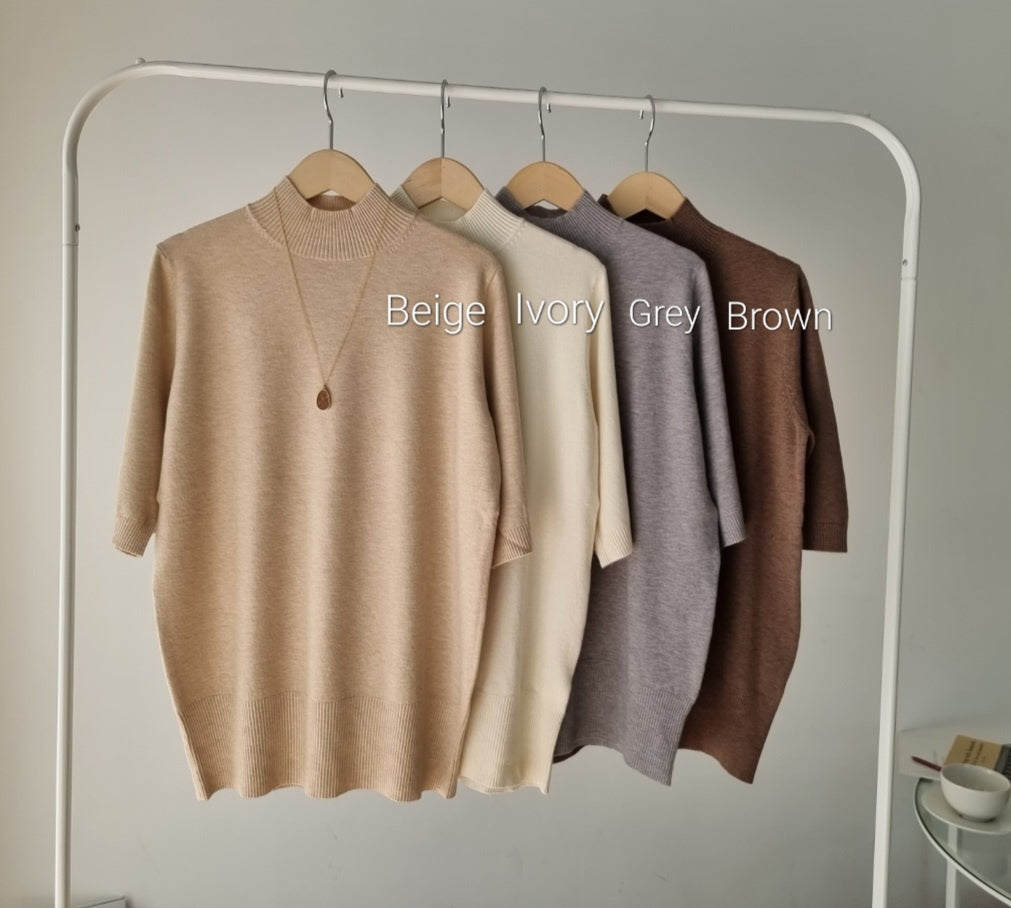 Daily Mock Neck Half SL Top