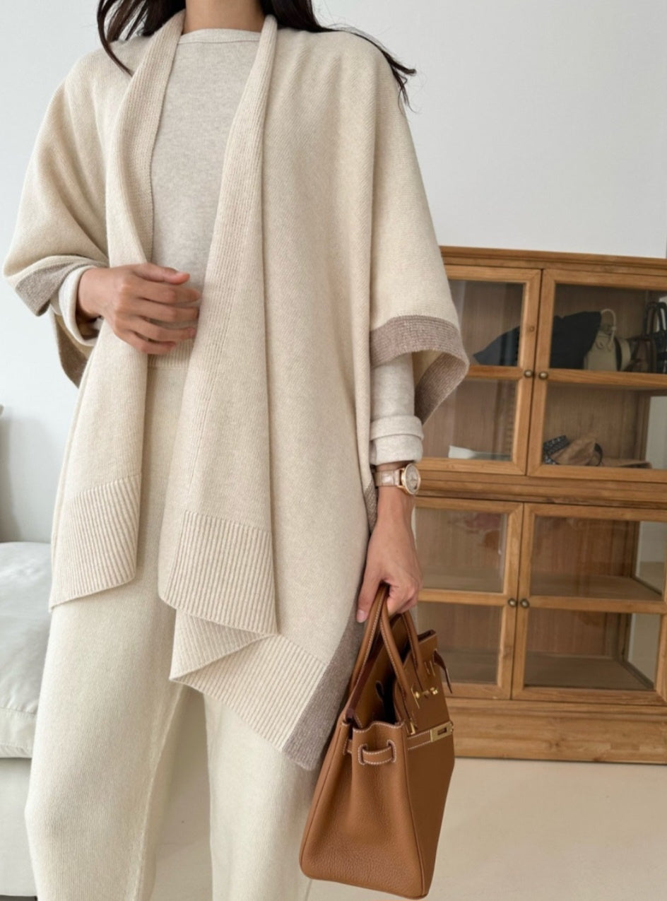 Tresser Wool Cape Cardigan
