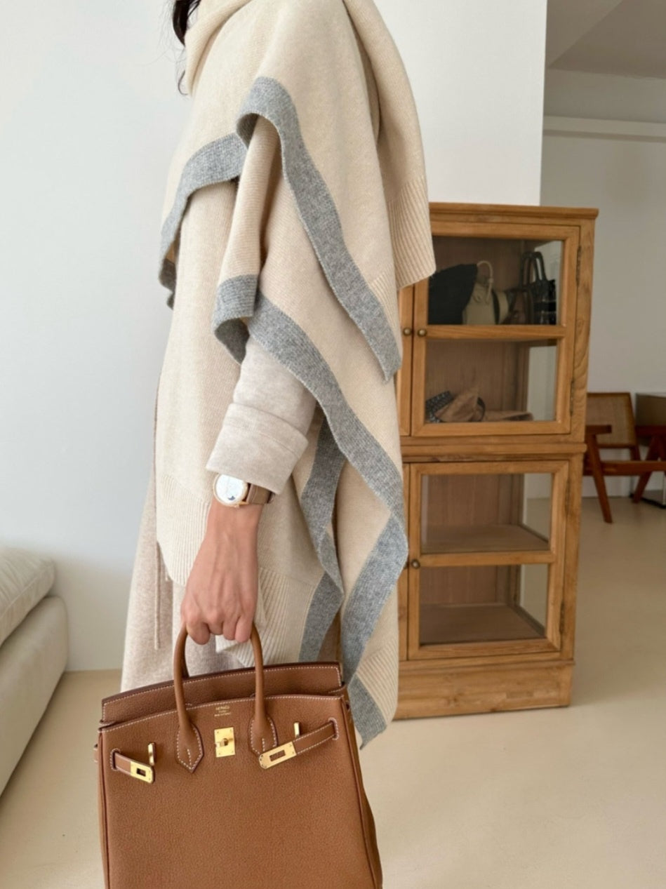 Tresser Wool Cape Cardigan