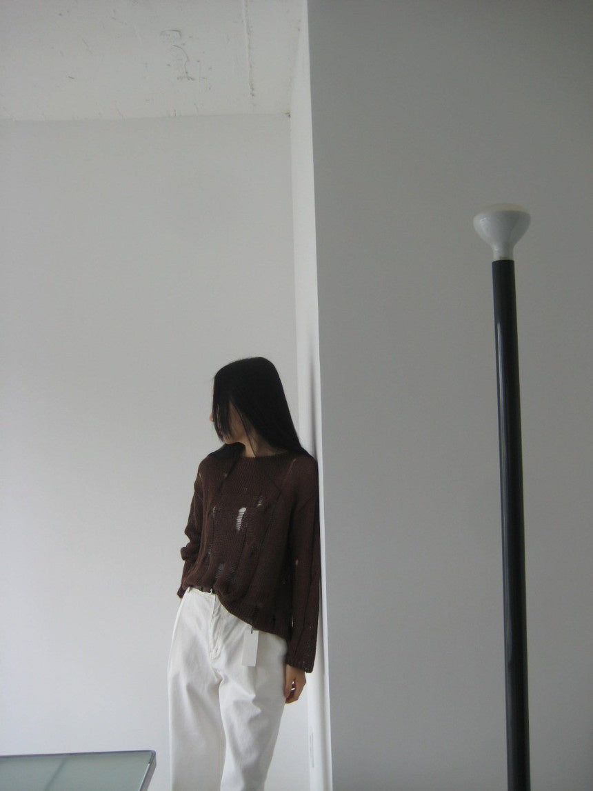 Silence Distressed Knit Top