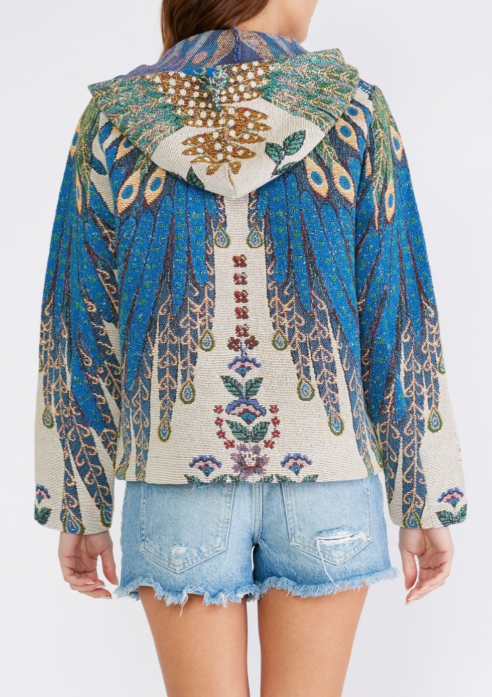 Peacock Tapestry Hoodie Jacket