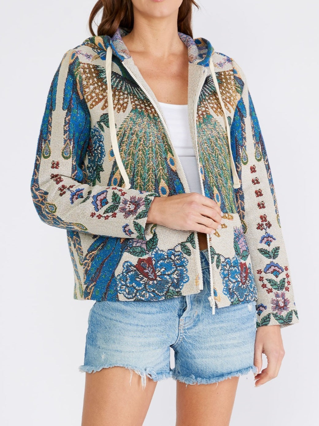 Peacock Tapestry Hoodie Jacket
