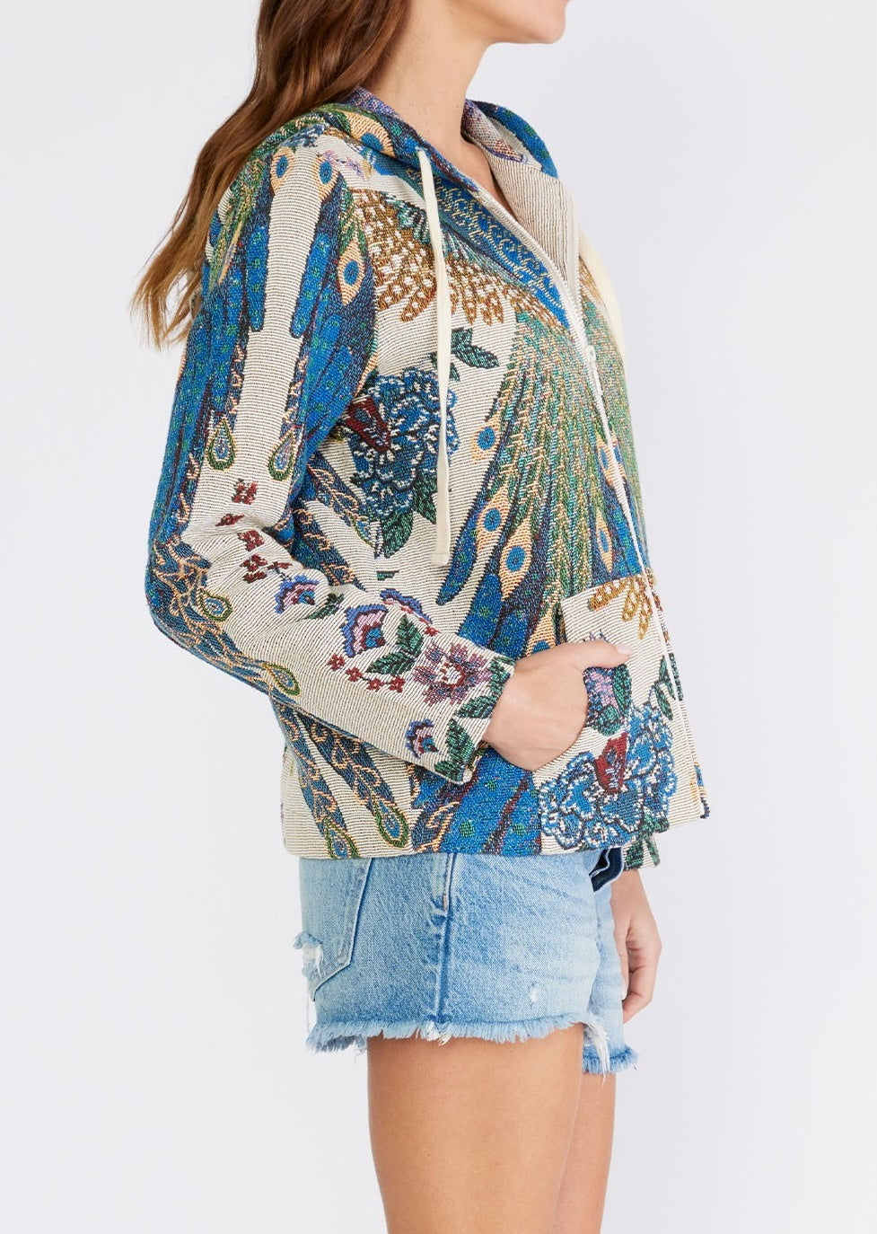 Peacock Tapestry Hoodie Jacket