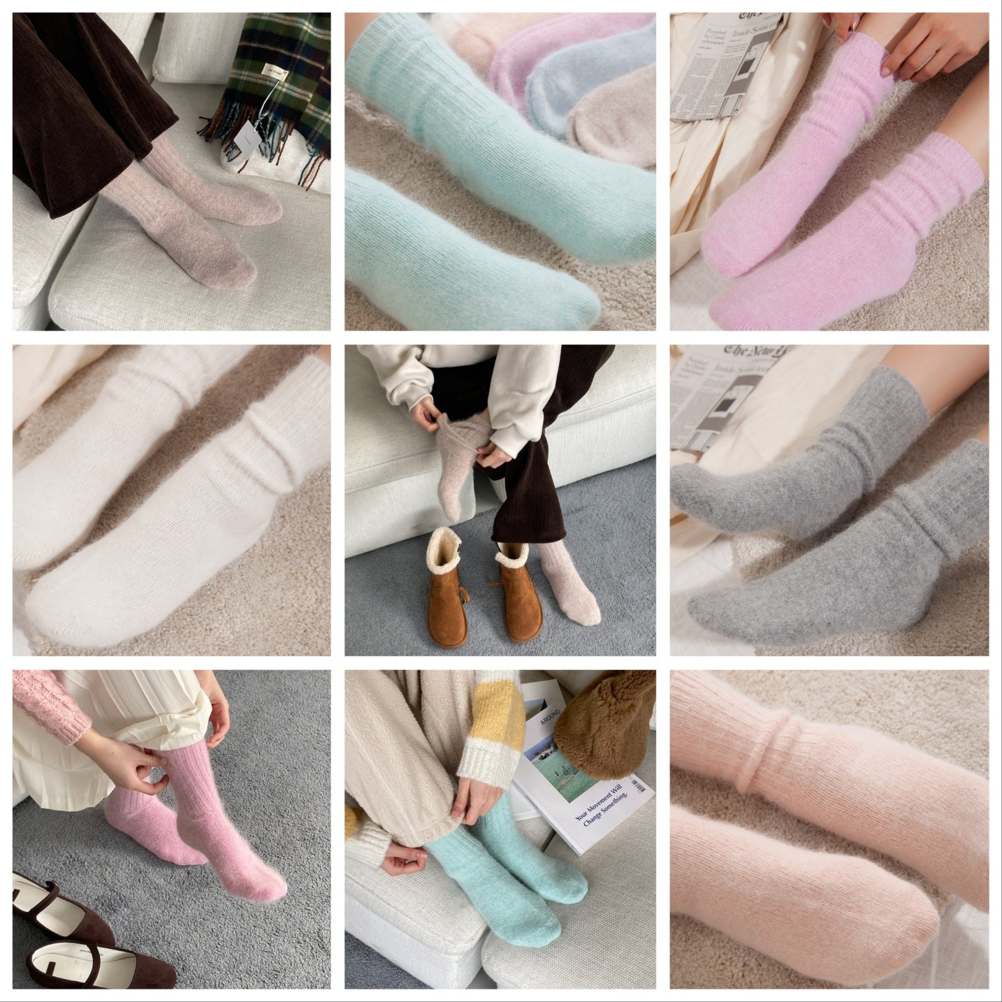 Angora Ribbed Socks
