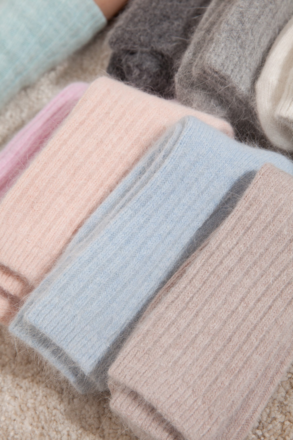 Angora Ribbed Socks
