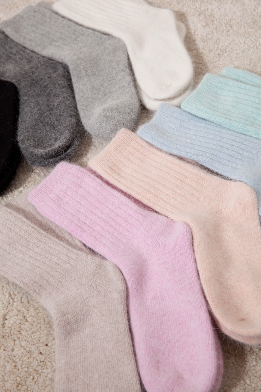 Angora Ribbed Socks