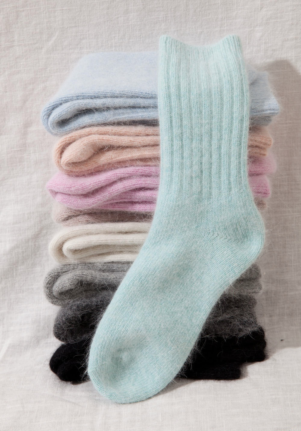 Angora Ribbed Socks