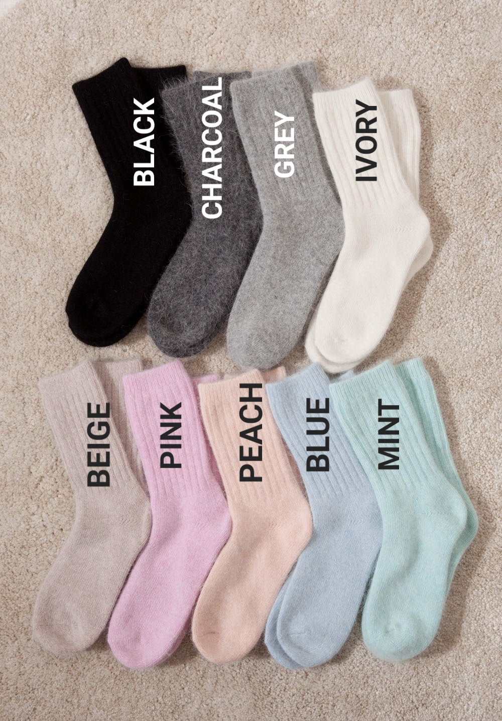Angora Ribbed Socks