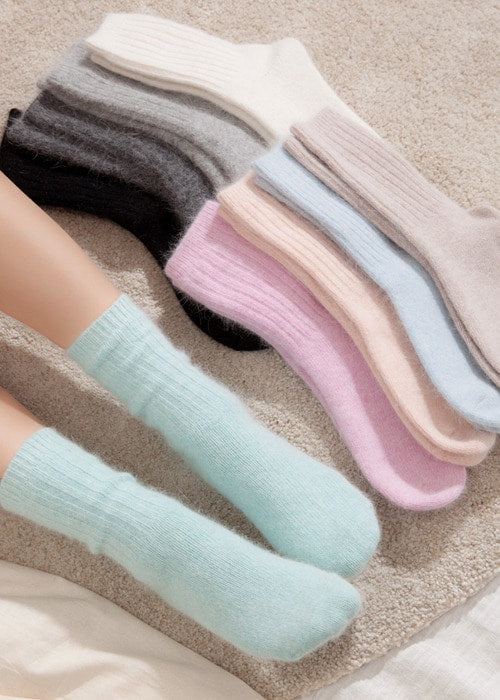 Angora Ribbed Socks