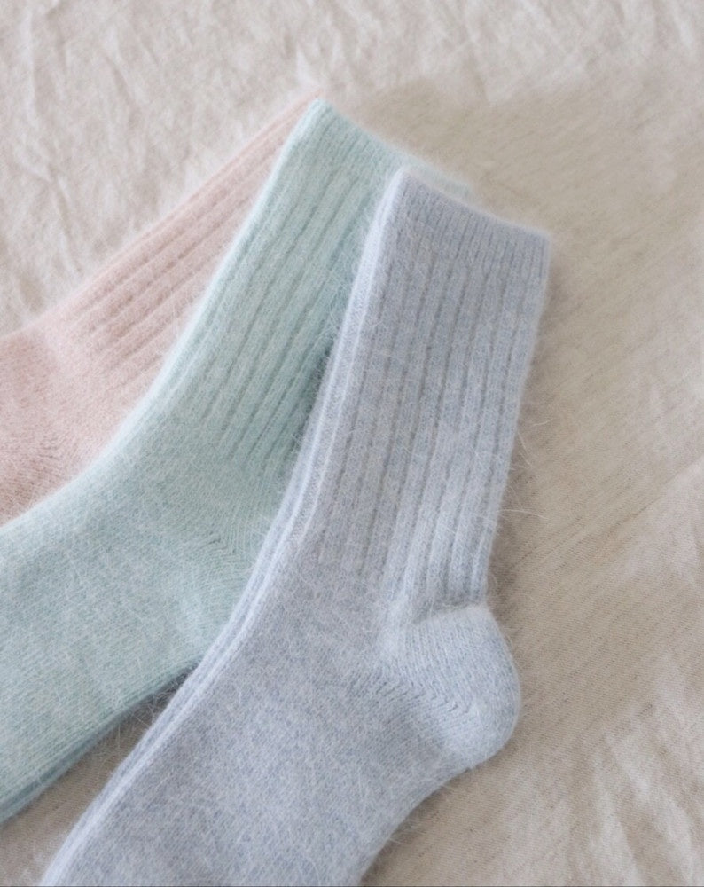 Angora Ribbed Socks