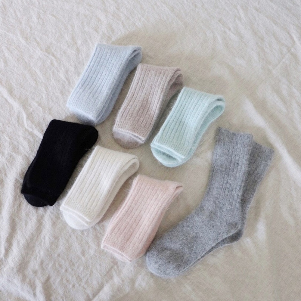 Angora Ribbed Socks