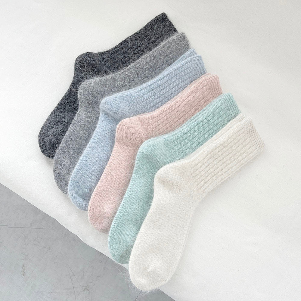 Angora Ribbed Socks