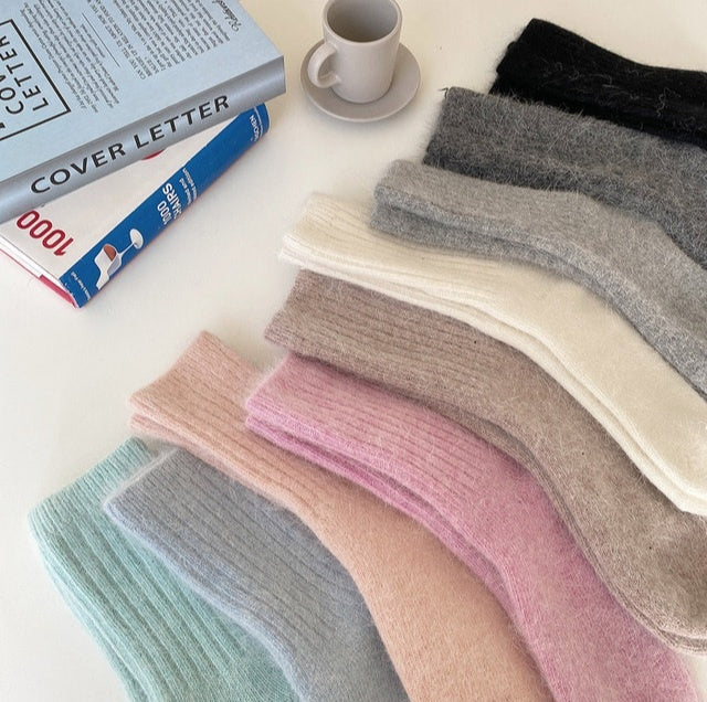 Angora Ribbed Socks