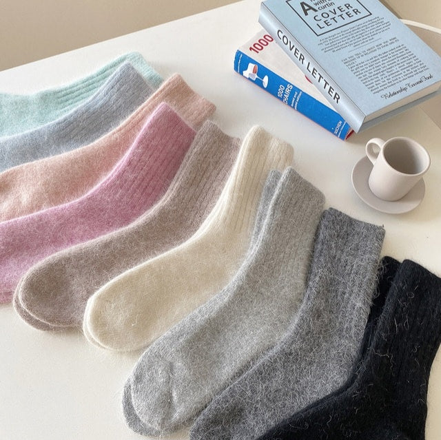 Angora Ribbed Socks