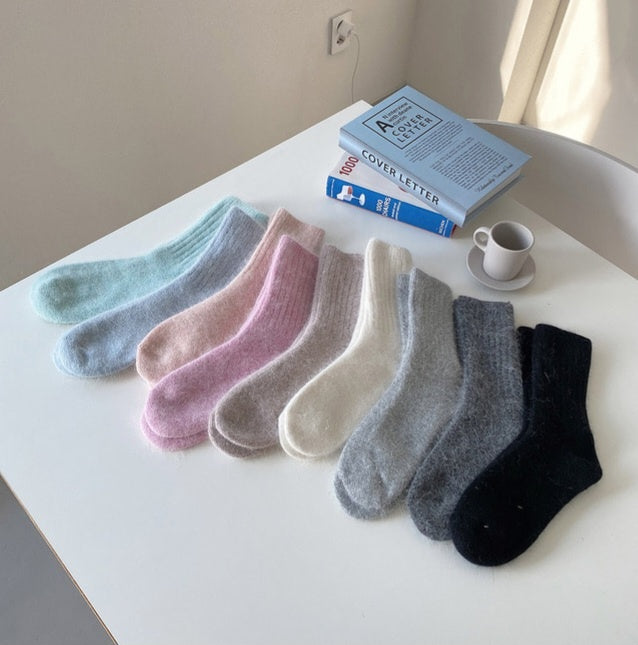 Angora Ribbed Socks