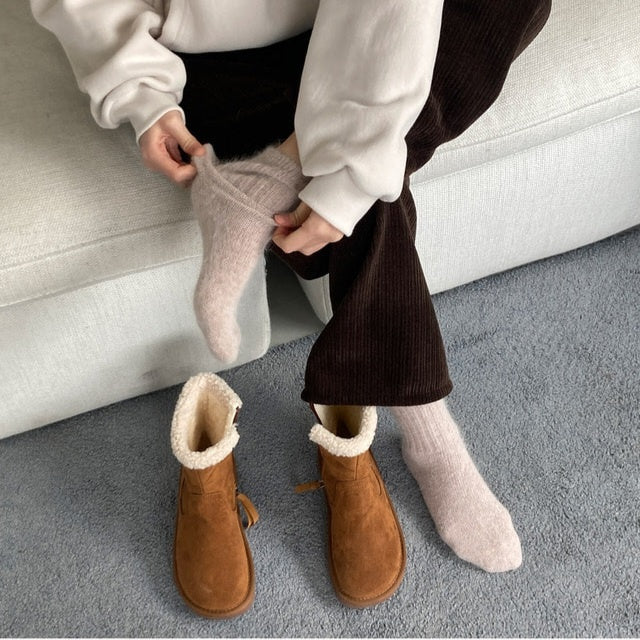 Angora Ribbed Socks