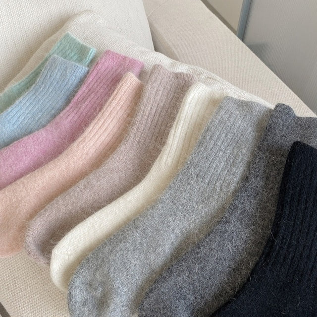 Angora Ribbed Socks