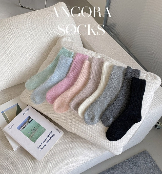 Angora Ribbed Socks