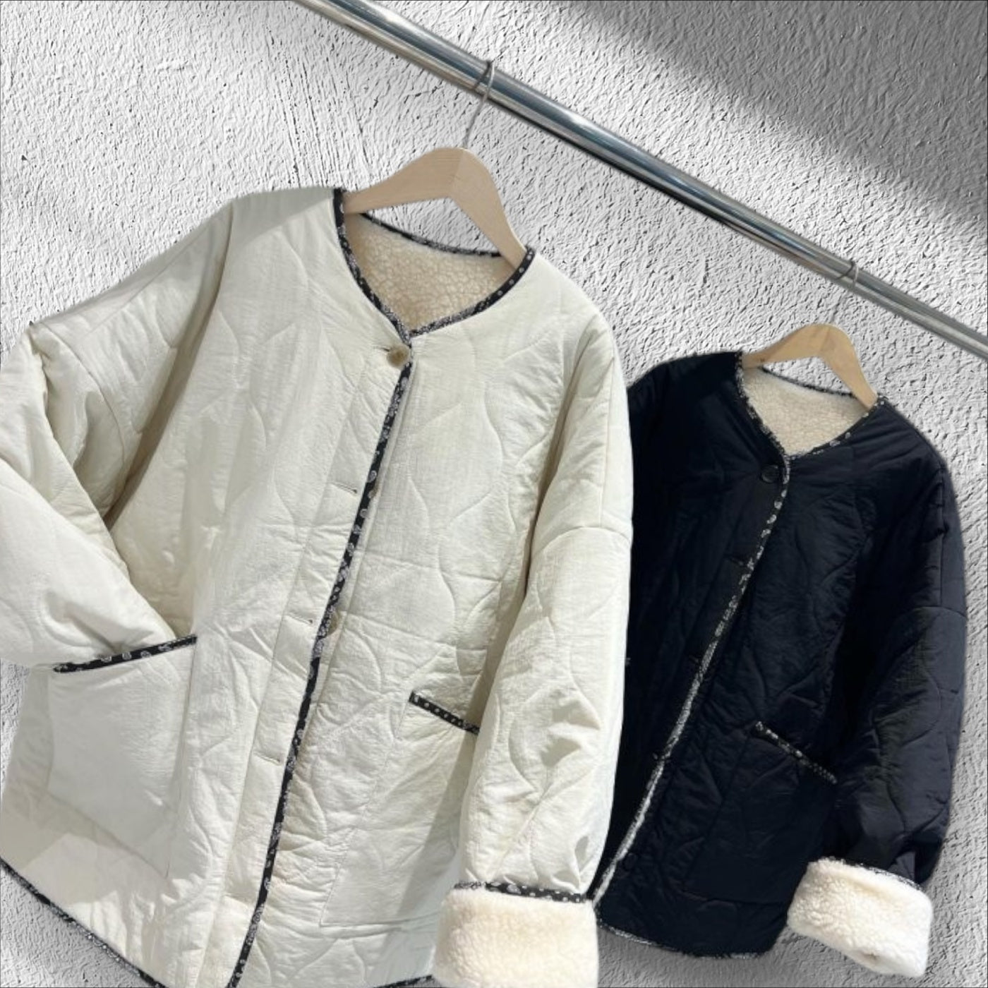 Reversible Faux Sherpa Paisley Quilt Jacket