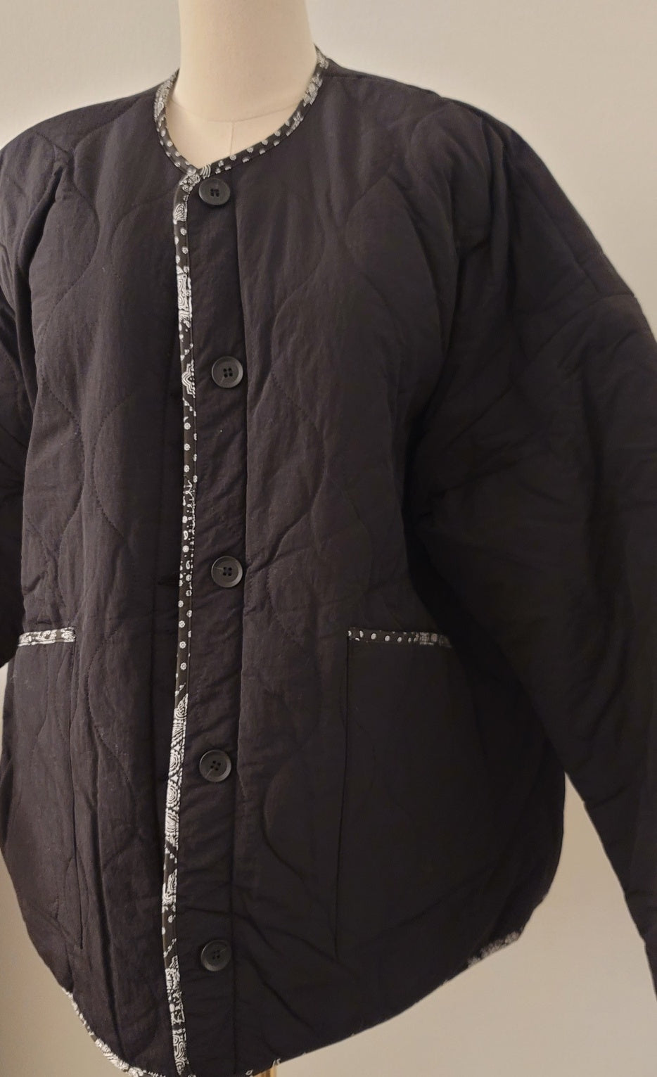 Reversible Faux Sherpa Paisley Quilt Jacket