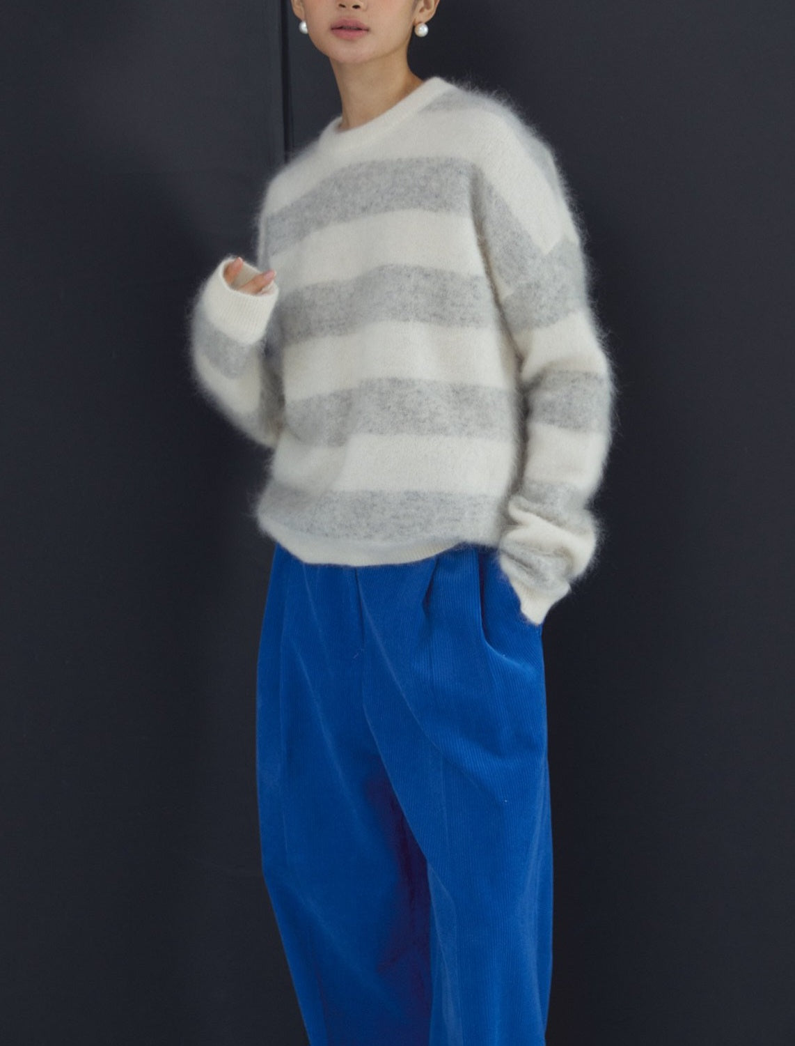 Corduroy Pleated Banding Pants