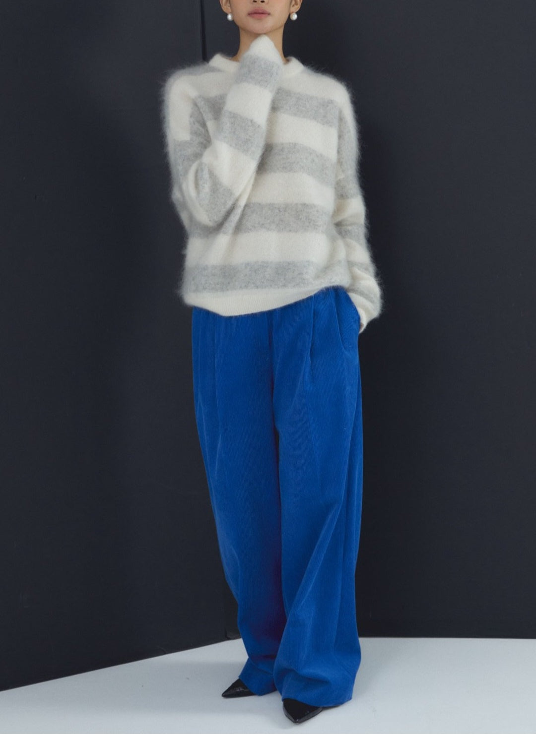 Corduroy Pleated Banding Pants