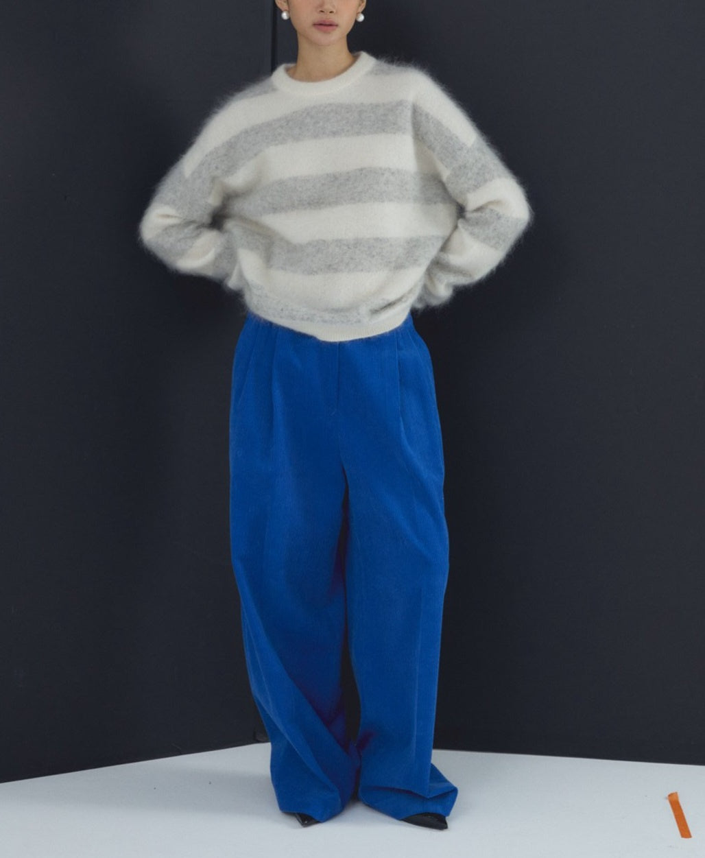 Corduroy Pleated Banding Pants