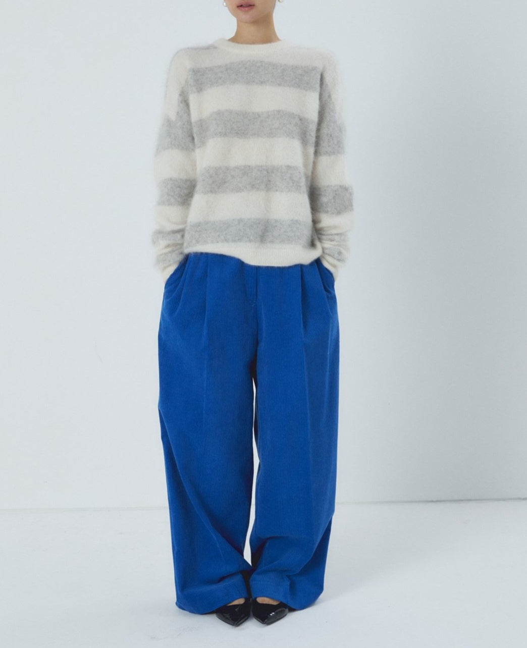 Corduroy Pleated Banding Pants