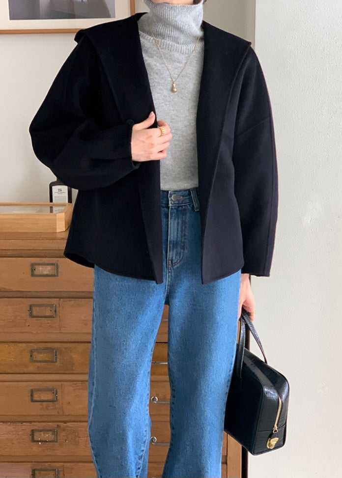 Wool 100% Handmade Hooded Coat