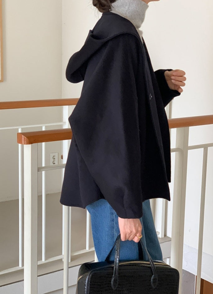 Wool 100% Handmade Hooded Coat