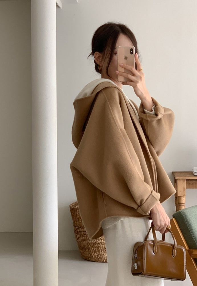 Wool 100% Handmade Hooded Coat
