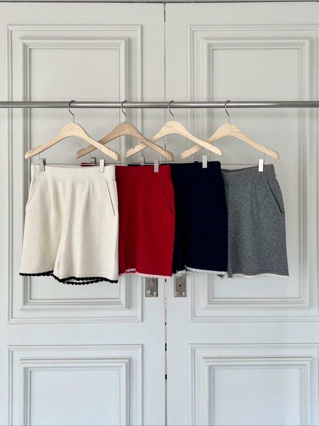 Marine Wool Cardigan Short 2pc Set