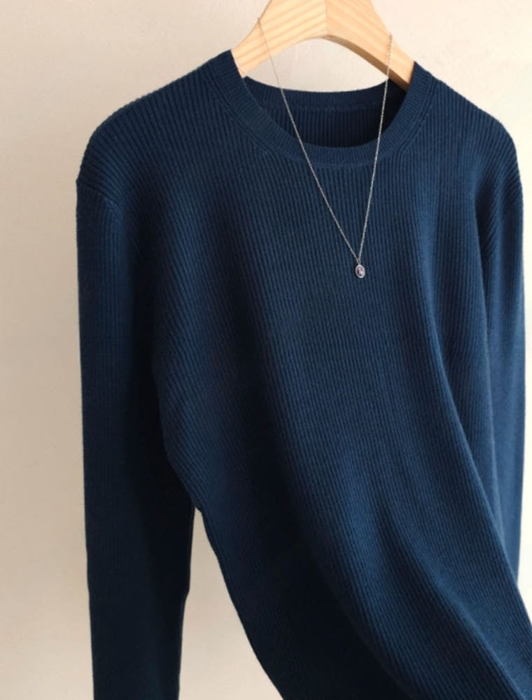 Extra Soft Spring Crew Neck Ribbed Knit