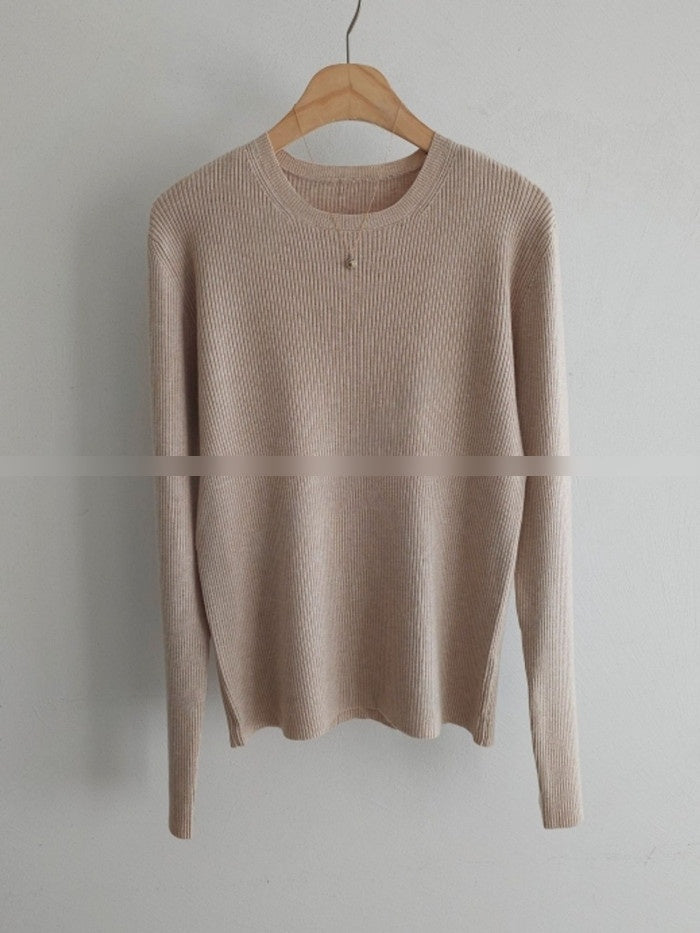 Extra Soft Spring Crew Neck Ribbed Knit