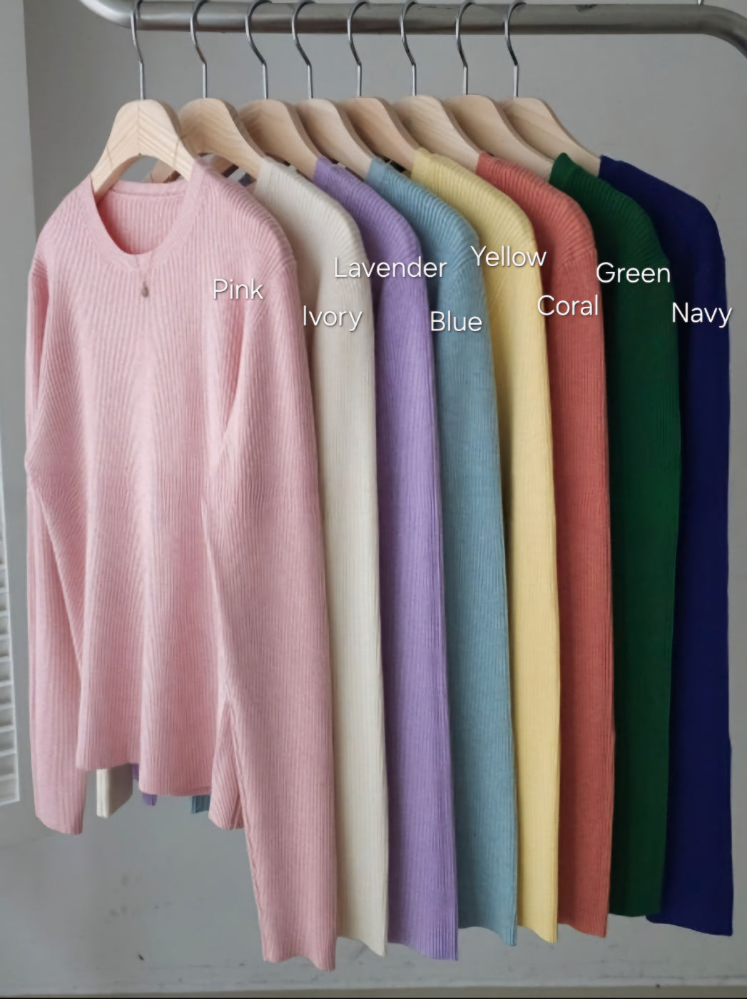Extra Soft Spring Crew Neck Ribbed Knit