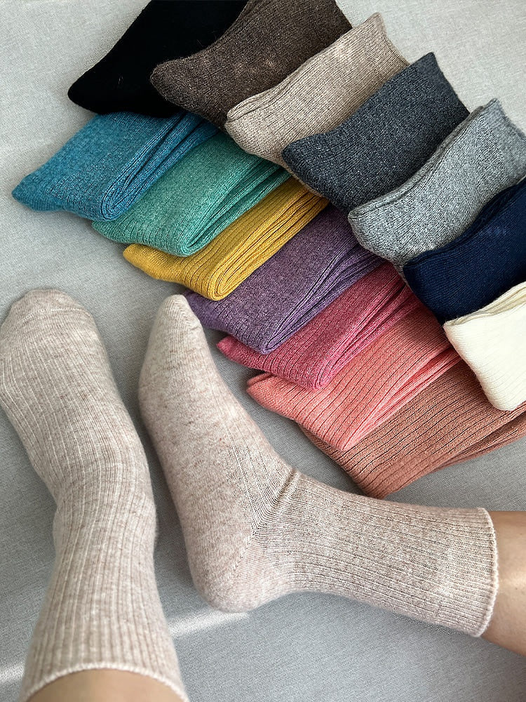 Vivid Cashmere Wool Blend Soft Socks