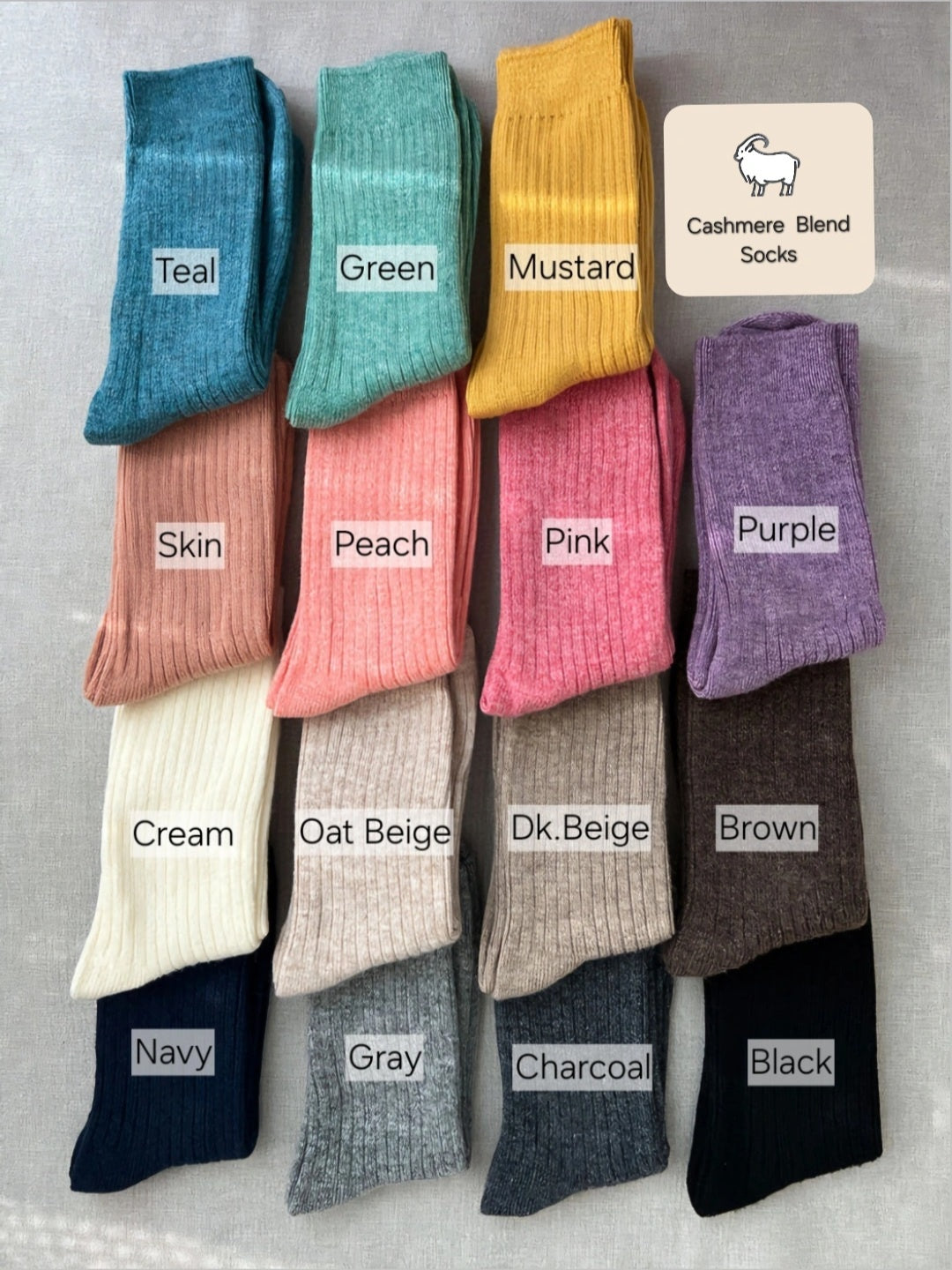 Vivid Cashmere Wool Blend Soft Socks