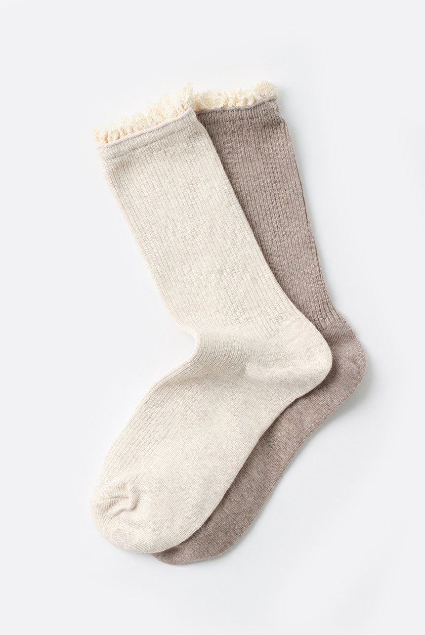 Bohemian Crochet Lace Ribbed Socks (Vivid Colors)