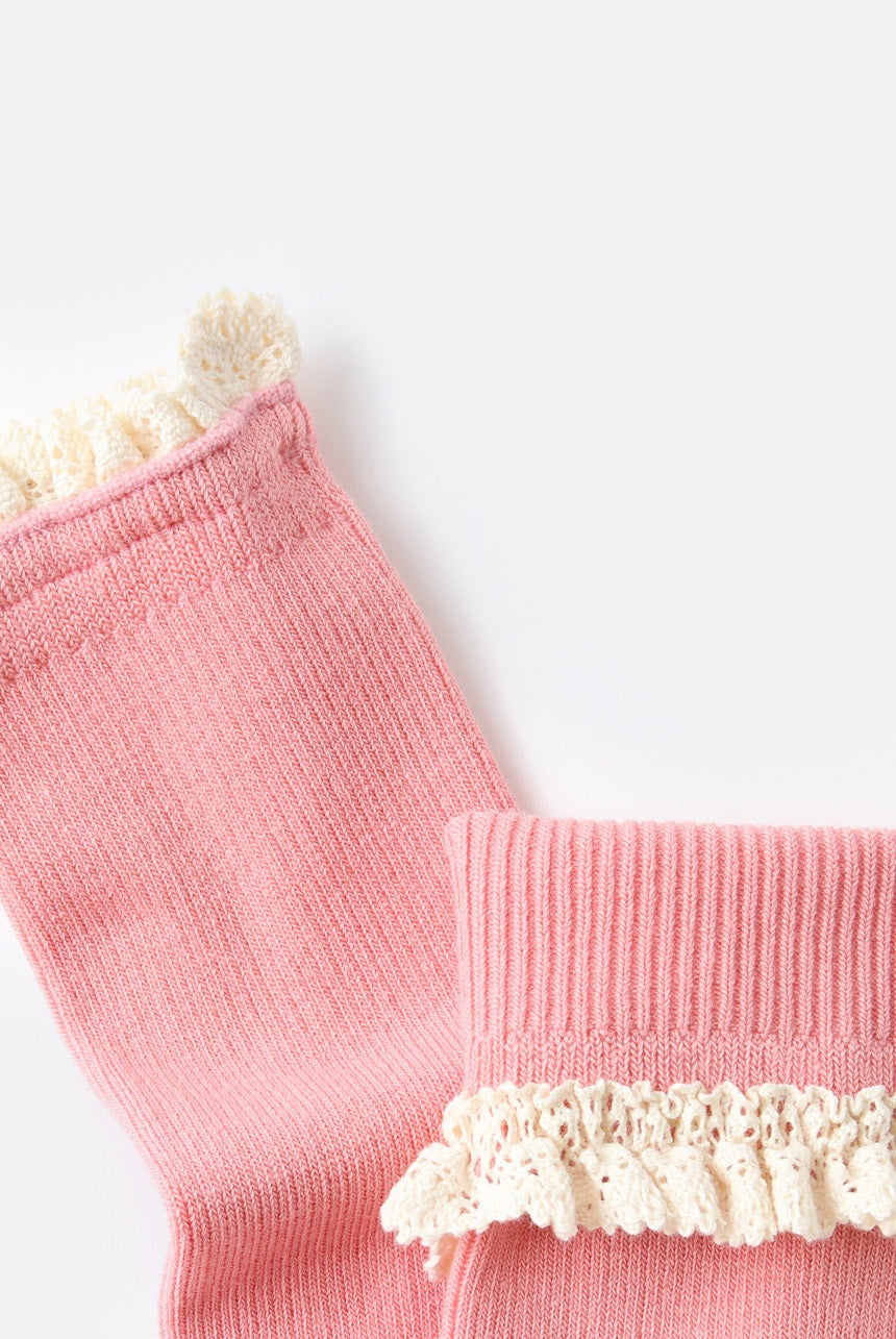 Bohemian Crochet Lace Ribbed Socks (Vivid Colors)