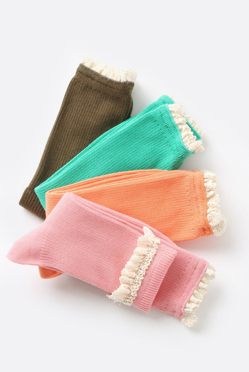 Bohemian Crochet Lace Ribbed Socks (Vivid Colors)