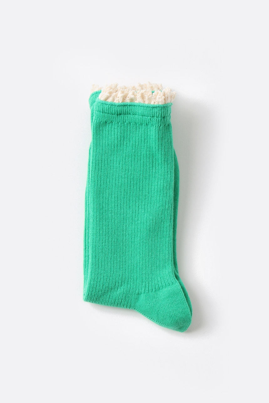 Bohemian Crochet Lace Ribbed Socks (Vivid Colors)