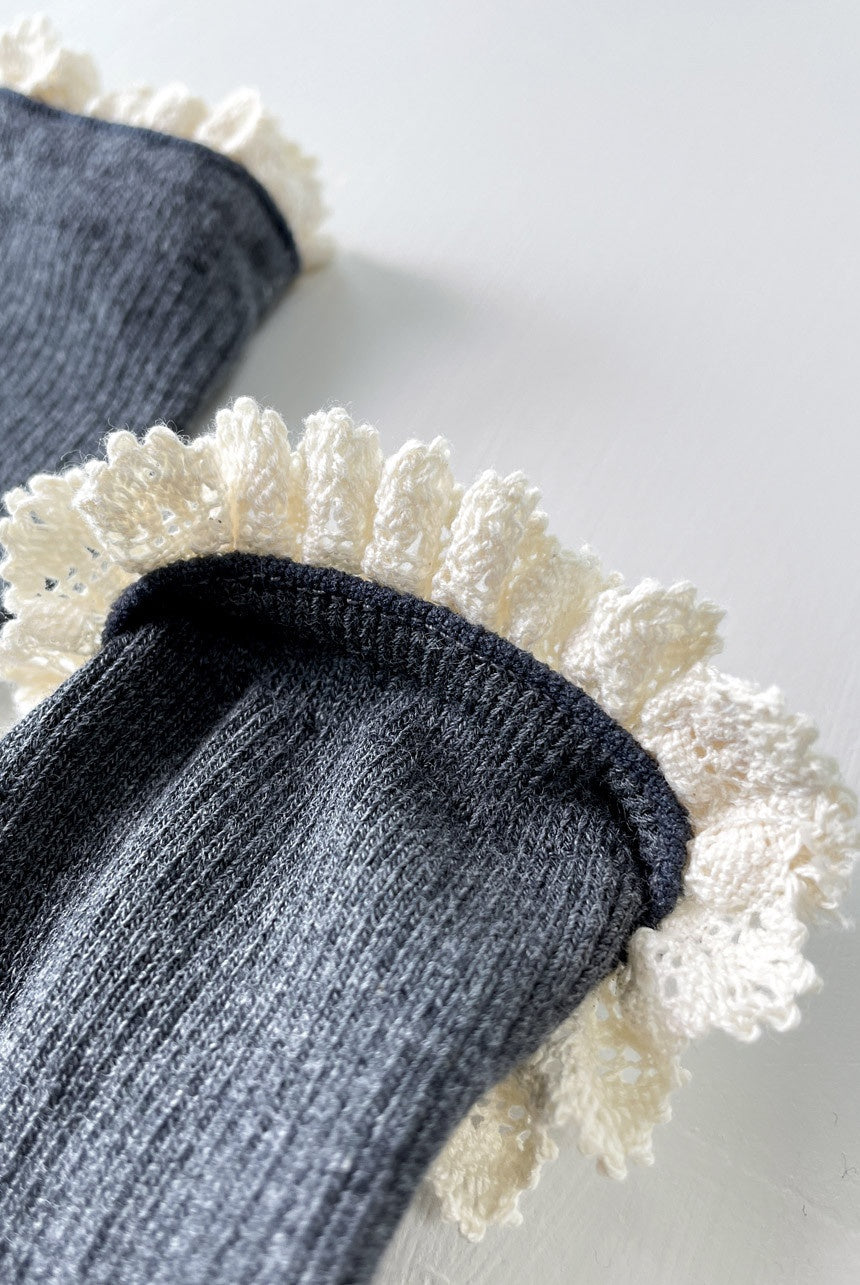 Bohemian Crochet Lace Ribbed Socks (Vivid Colors)