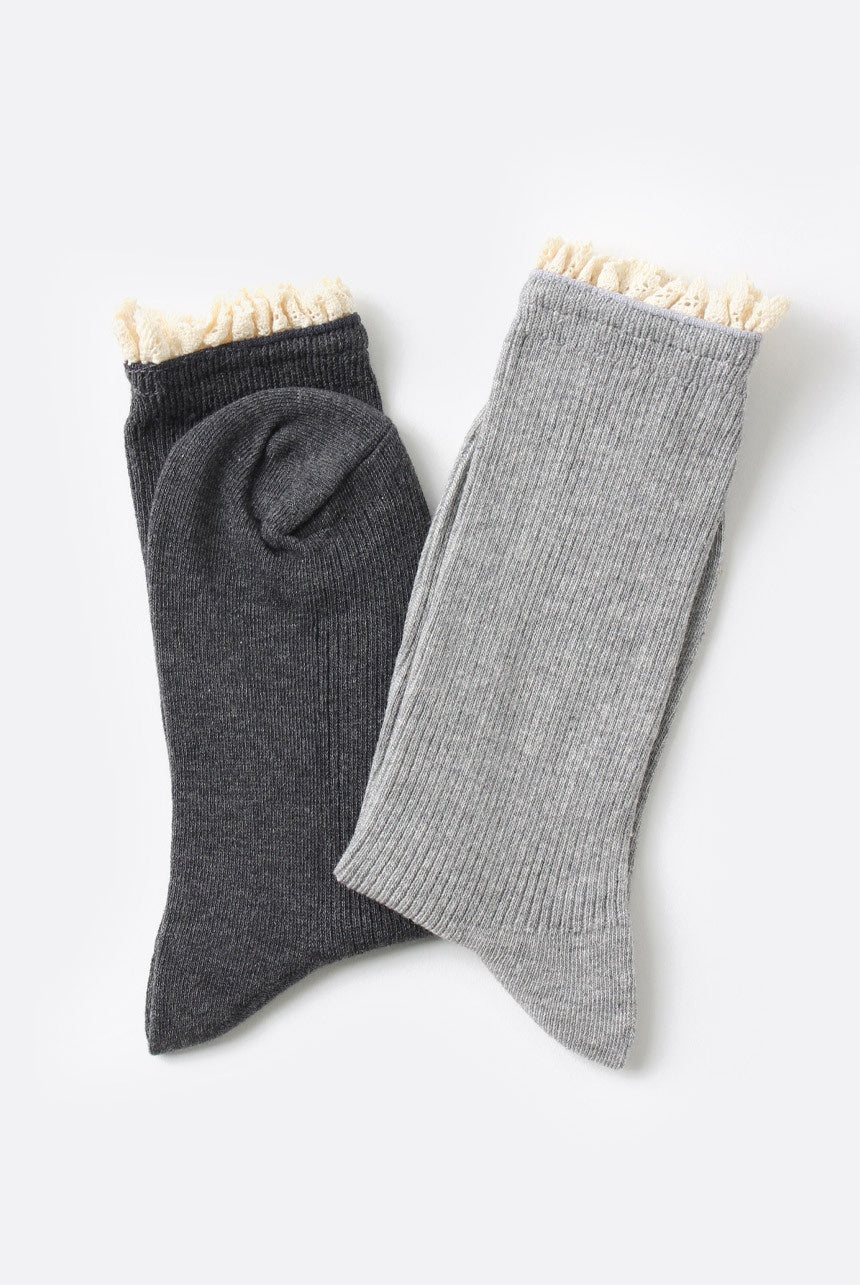Bohemian Crochet Lace Ribbed Socks (Vivid Colors)