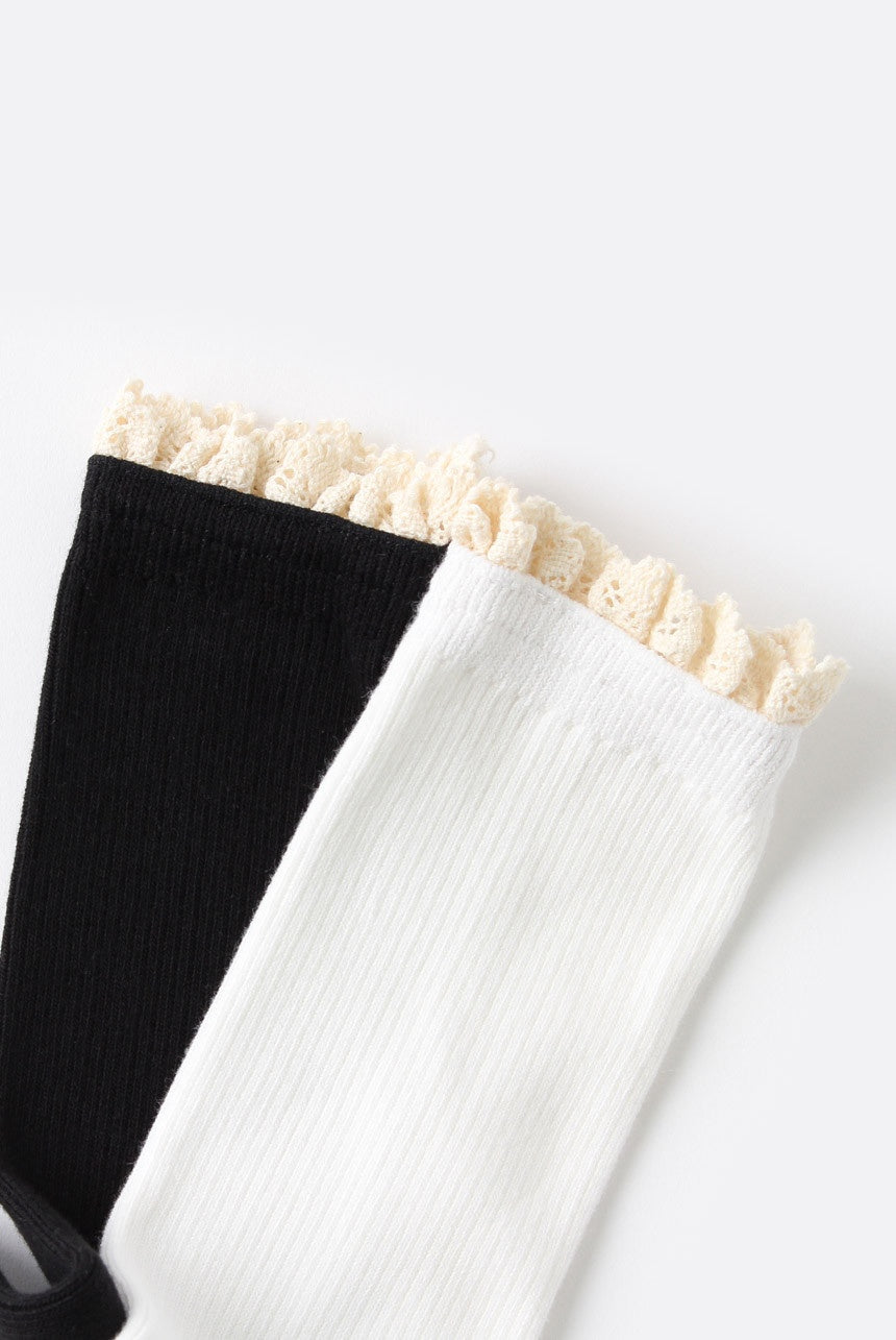 Bohemian Crochet Lace Ribbed Socks (Vivid Colors)