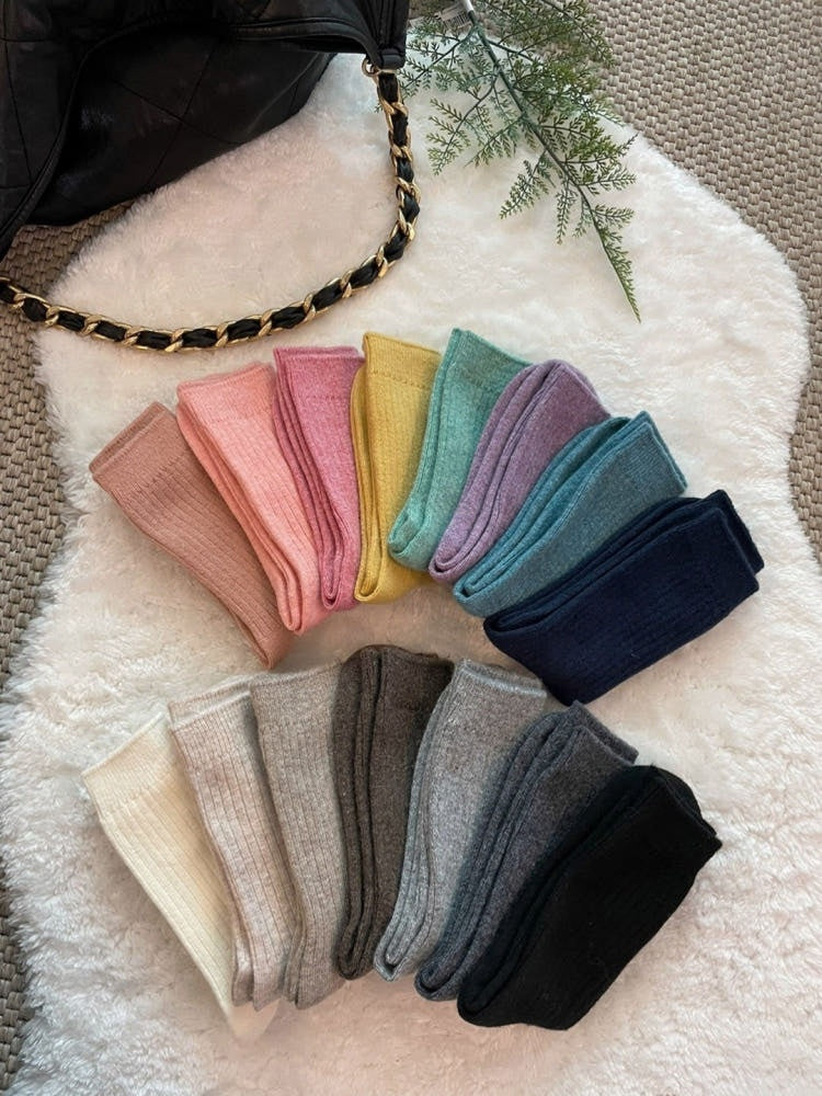 Vivid Cashmere Wool Blend Soft Socks