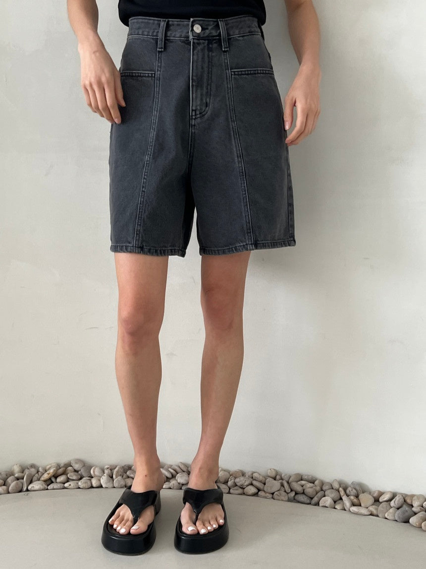 Slimming Cut-out Denim Short
