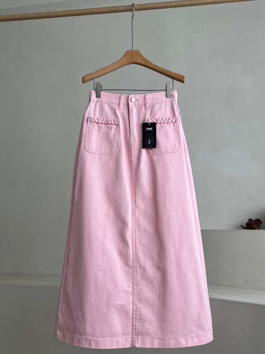 Rosewater Long Cotton Skirt