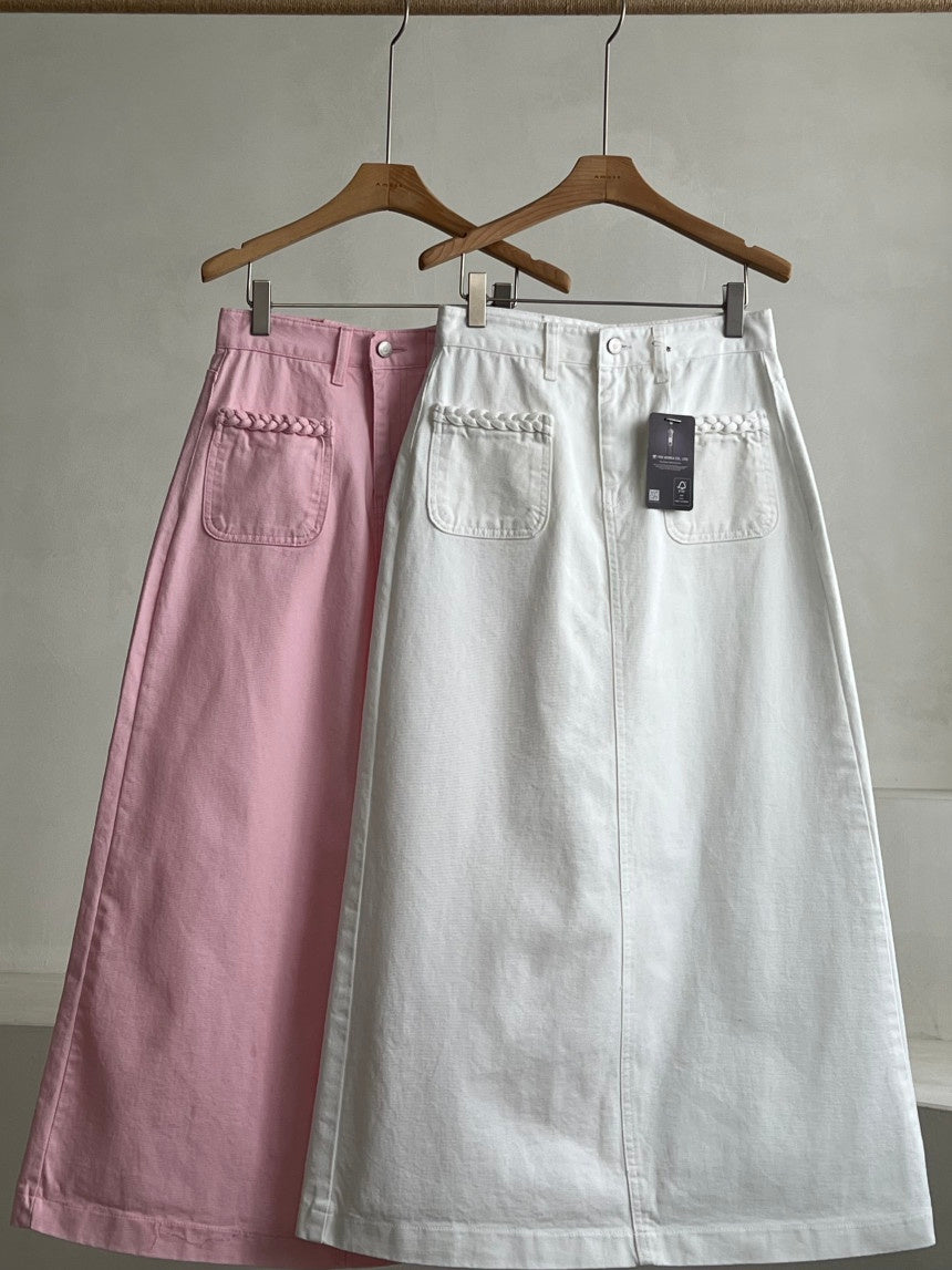 Rosewater Long Cotton Skirt