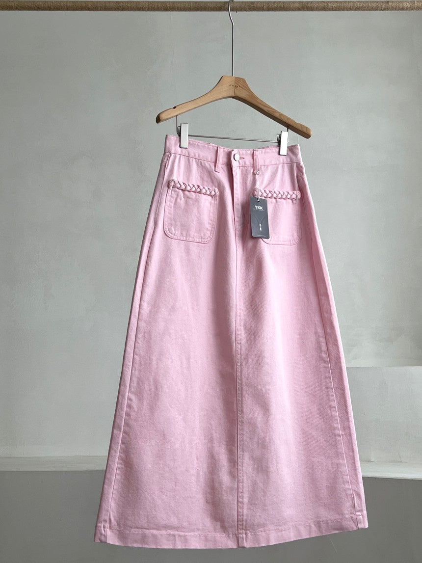 Rosewater Long Cotton Skirt
