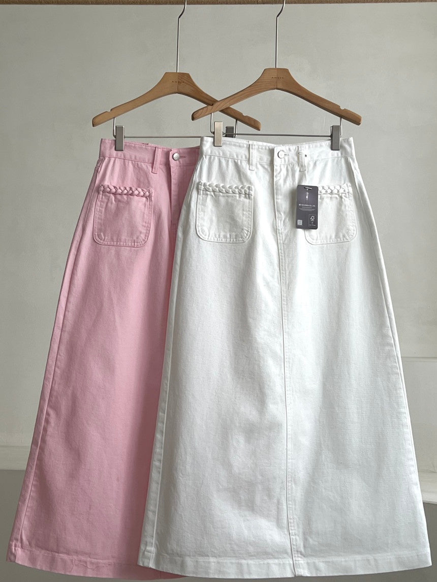 Rosewater Long Cotton Skirt